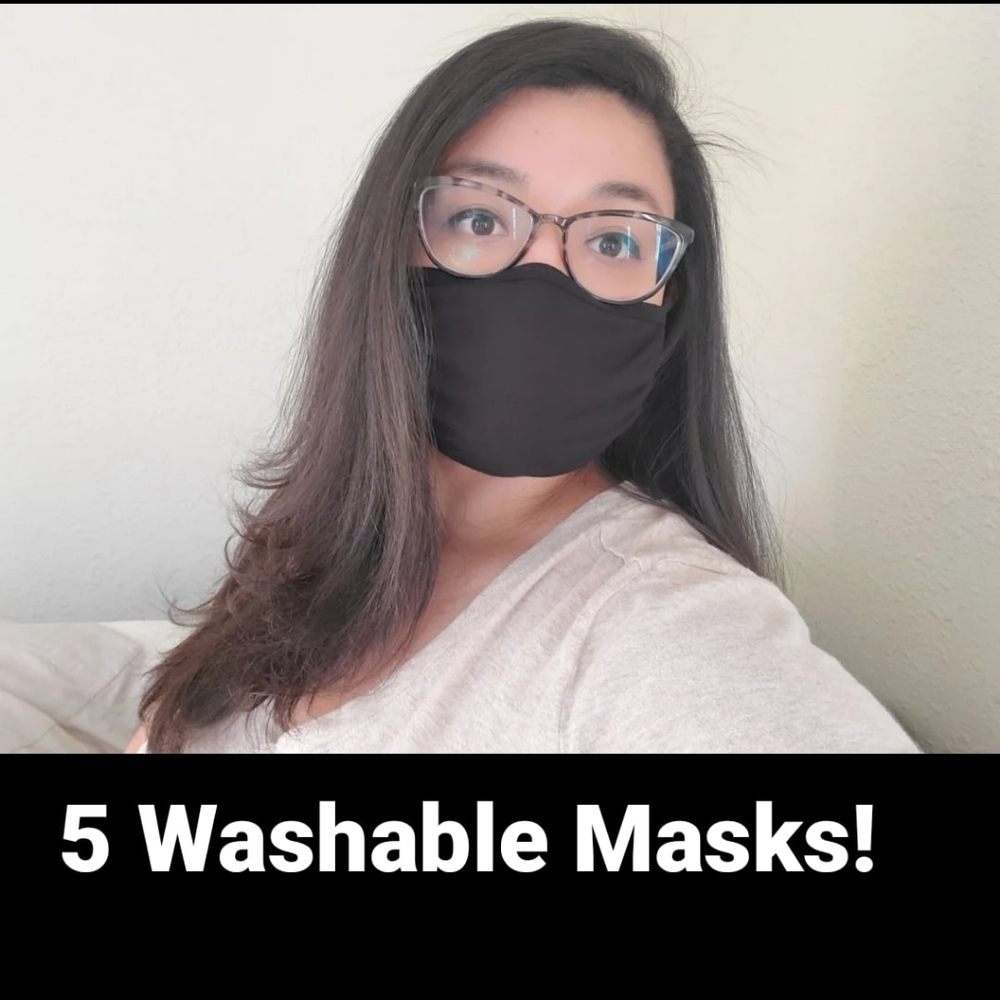 5 Washable Face mask 100% Cotton